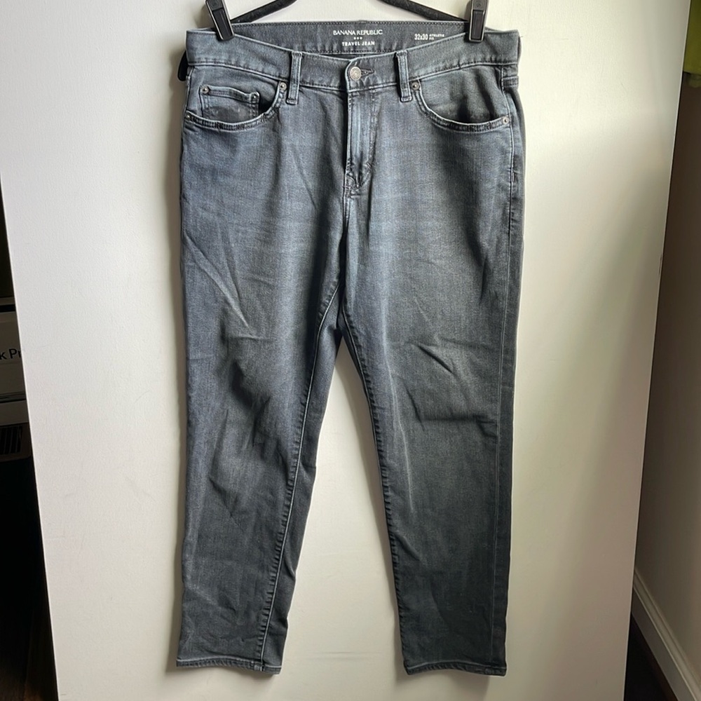 Banana Republic Travel Athletic Fit Men's Jeans | Gray | 32 x 30